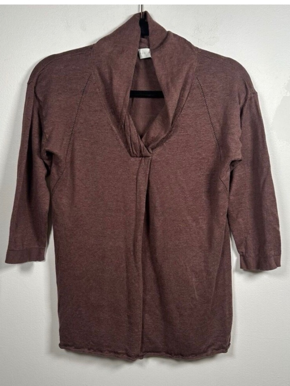 Poetry 100% Linen Knit Top Blouse Shirt Half Sleeve V Neck US 6 Small